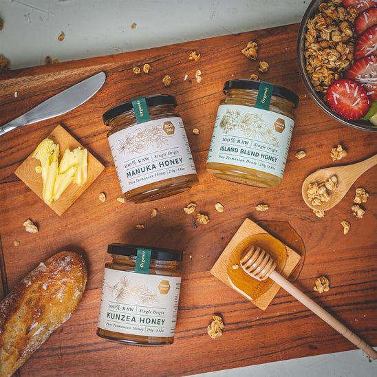 Flinders Island Raw Honey Trio with gift bag