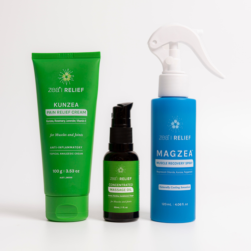 Extra-Strength Pain Relief Trio, on a plain background
