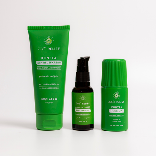 Starter Pain Relief Trio, on a plain background