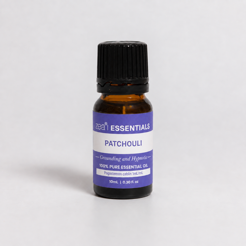 Patchouli Essential Oil 10mL bottle, front view
